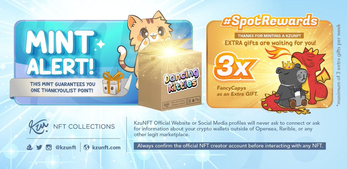 🚨✨📦MINT ALERT!!📦✨🚨
Dancing Kitty #463 has been minted by: @Cryptoloverabc
You got the first place on our #ThankYouLIST event with [162] points!✨ 

 Thank you, my friend!🎁[21]🎁
 Next reveal at #540 

#nftcommunity #opensea #nftcollector #nftart #nft