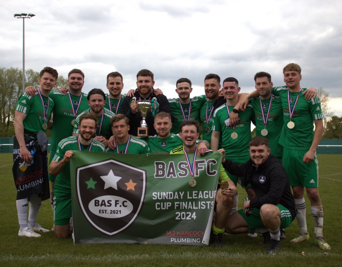 BAS FC 
Bracknell Sunday League Cup Winners 2024
💙💙💙
🟢🟢🟢
🏆🏆🏆