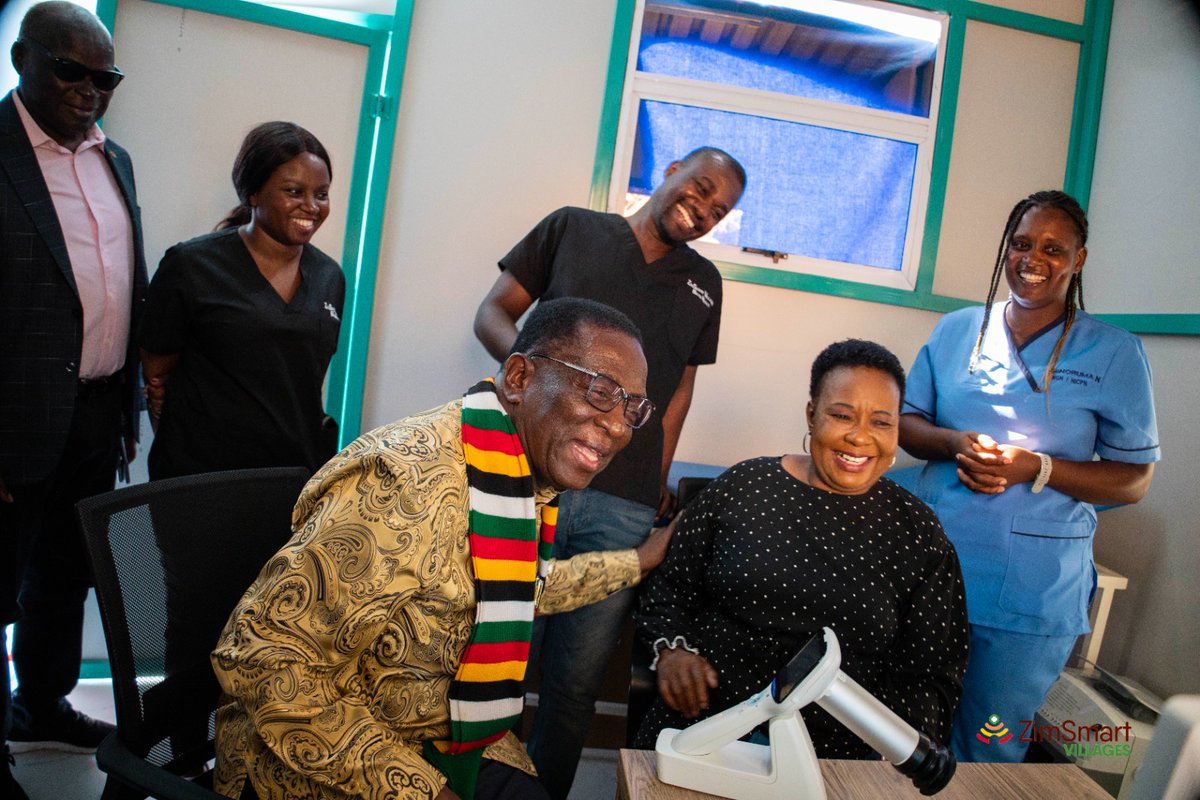 🚀 Handover by President Mnangagwa signifies a step closer to 'Leaving no one and no place behind.' Thanks to ZimSmart Villages & NetOne's One Health Virtual Clinic, quality healthcare is now a click away for all Zimbabweans. #DigitalHealthcare #InclusiveDevelopment