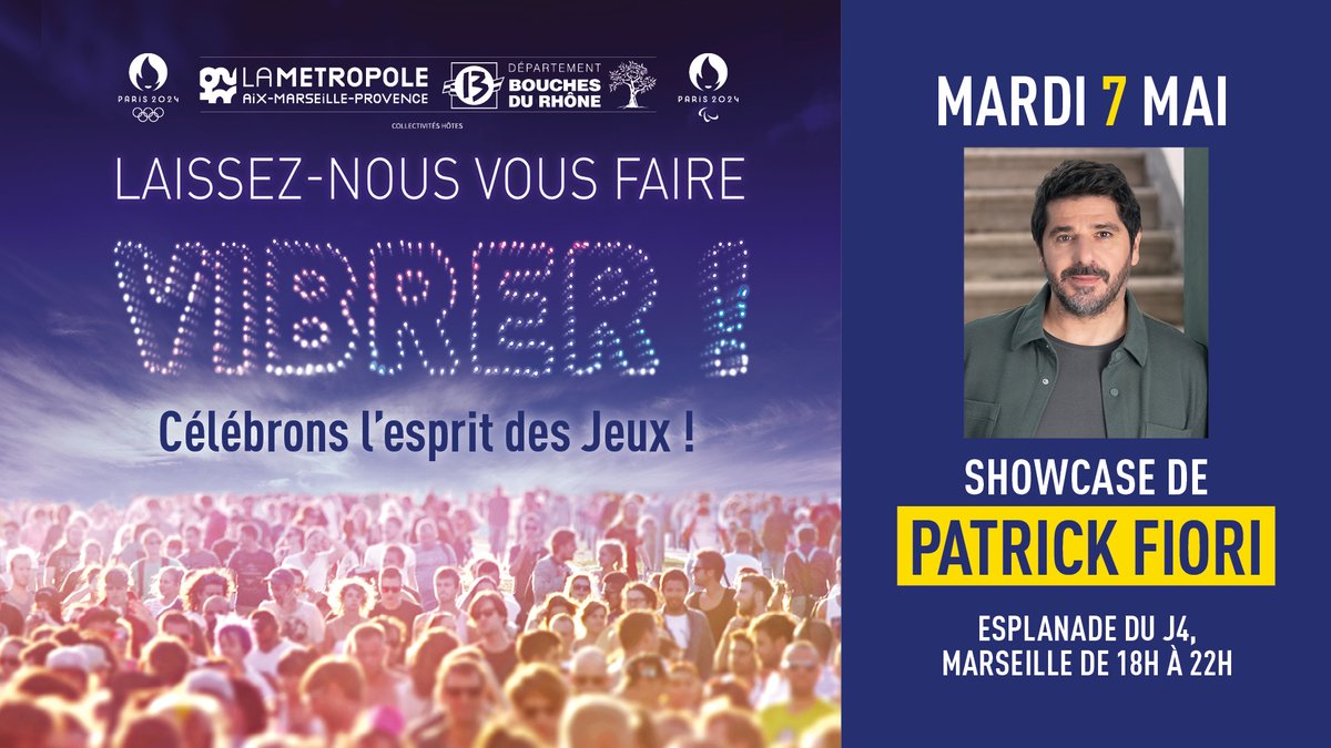 ✨ #CélébronsLesJeux 💫 🔥 La veille de l’arrivée de la flamme olympique, @AMPMetropole et @departement13 organisent une nouvelle soirée exceptionnelle, avec notamment un showcase de @patrickfiorioff. 🎤 📅 Rendez-vous ce 7 mai sur l’Esplanade du J4, à côté du Mucem, à…