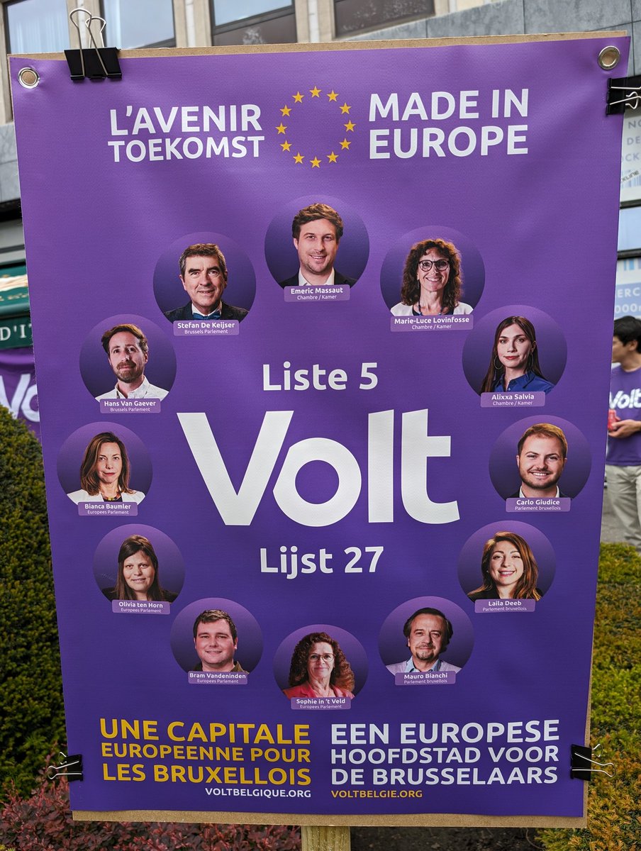 Le 9 juin, votez #Volt la liste 5 et 27, pour Bruxelles 🌆 pour la Belgique 🇧🇪 et pour l'Europe 🇪🇺 On 9 June, vote #Volt liste 5 and 27, for Brussels 🌆 for Belgium 🇧🇪 and for Europe 🇪🇺