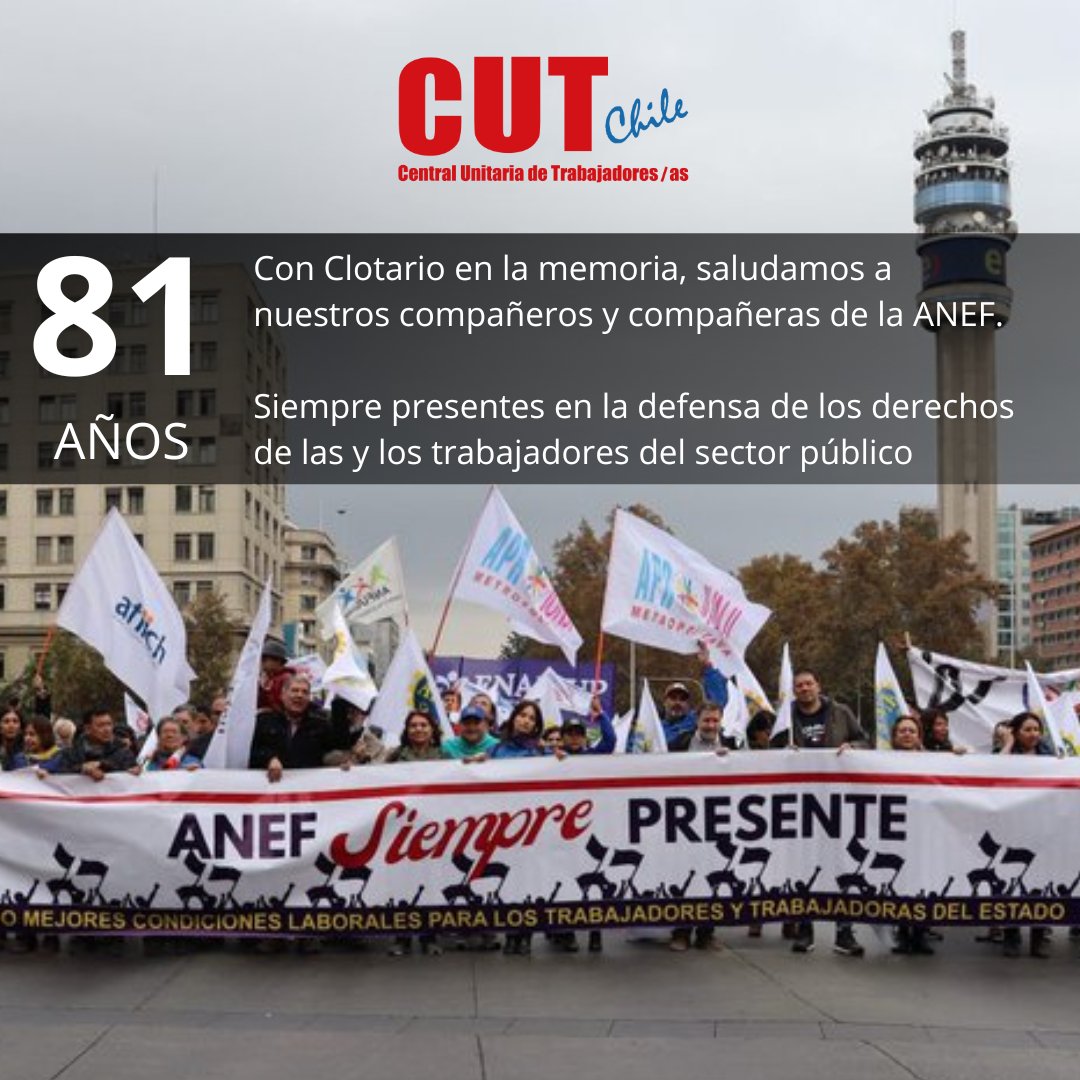 #81AniversarioANEF Un legado de lucha y reivindicación de derechos de los trabajadores y trabajadoras del sector público, que se ha traspasado a todos los sectores del mundo del trabajo, reviviendo la unión de la clase trabajadora para avanzar en el ideal de un mundo mejor con…