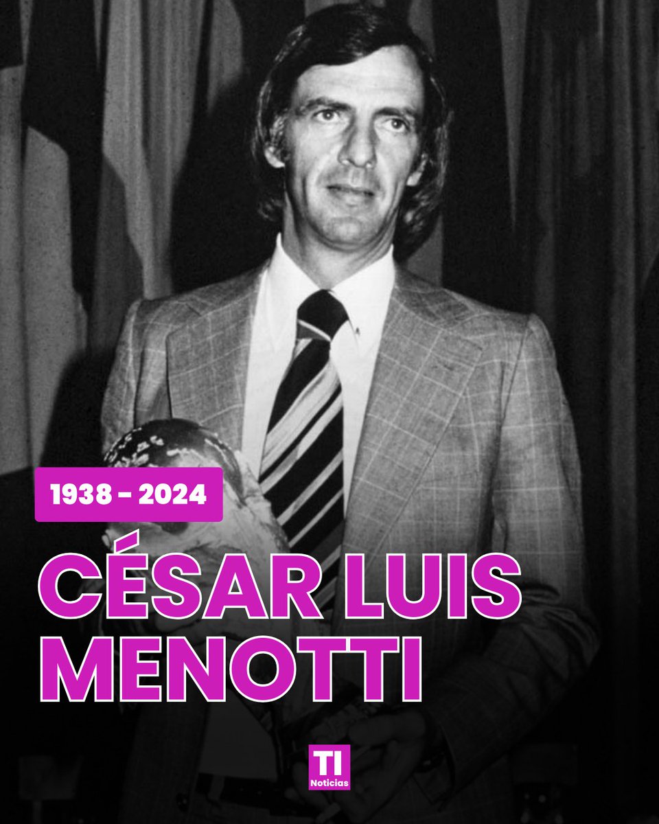 ◼️ QEPD ◼️

A los 85 años, falleció César Luis Menotti, histórico técnico argentino, Campeón del Mundo y director de Selecciones.

🏆 #Menotti dirigió a la #SelecciónArgentina que le dio la primera Copa del Mundo a nuestro país en el '78.