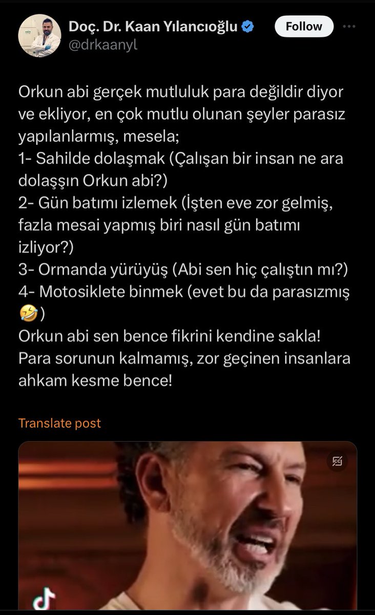 Bu gibi video ve yorumlarının asıl sıkıntısı, yanlış yerde paylaşılmış olmaları. Bunu Linkedin, Insta, Facebook'ta paylaşsan herkes 'helal olsun abi' yazardı. Twitter'da yazınca, direkt linçlenirsin. Ben de kötü şeyler yazdım misal. Ama Insta'da görsem, 'he ya, doğru'…