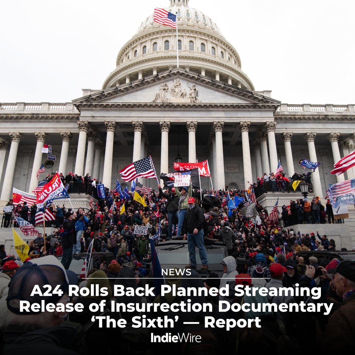 A24 had planned on making insurrection documentary “The Sixth” widely available to stream on Prime Video for existing customers, but now, they seem to be rolling back that decision, only making it available to rent. More details: trib.al/gy84ZXq