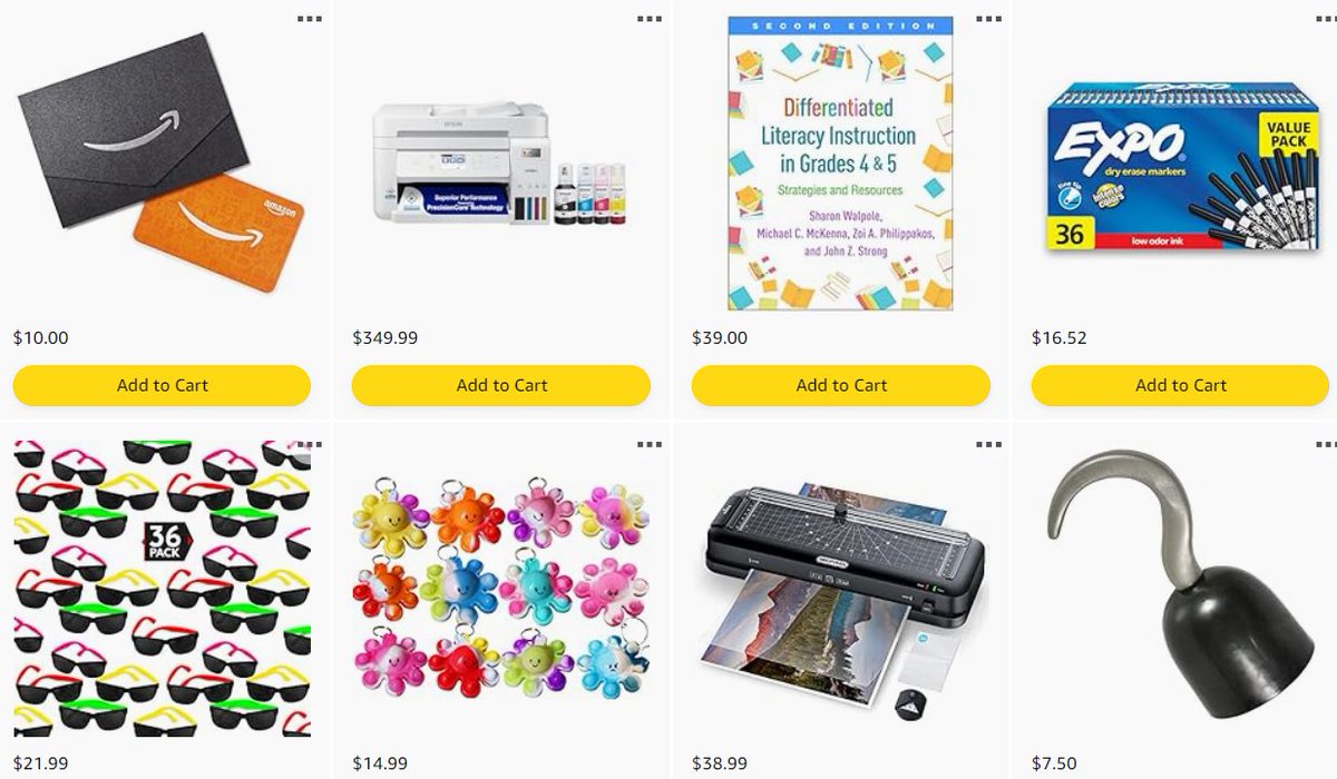 It's #TeacherAppreciation week and I would love to get some items cleared from our list. The printer is our greatest need. Ours is down daily! The glasses, hook, and keychains are for some theme days we have. #teacher #wish amazon.com/hz/wishlist/ls…