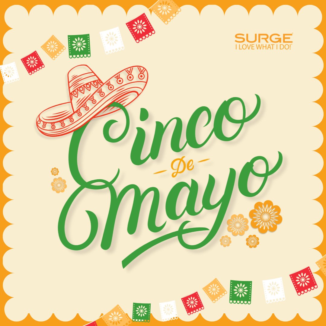 🎉🇲🇽 Happy Cinco De Mayo from all of us here at Surge! 🇲🇽🎉

Let's celebrate this vibrant day, promising culture, unity, and joy!

#HappyCincoDeMayo #FelizCincoDeMayo #May5th #Fiesta #SurgeCelebratesCinco #ILoveWhatIDo