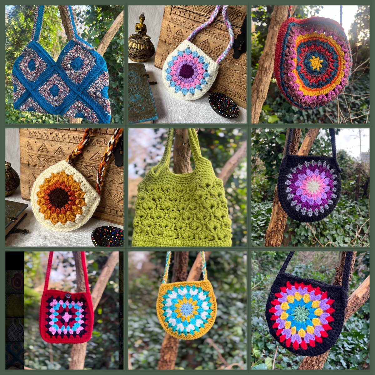 Here are some of my handmade crochet bags I’ve whipped up in the last few months ☺️ I never tire of crocheting unique things ☺️ Link below to browse #MHHSBD #craftbizparty #brumhour #handmadehour