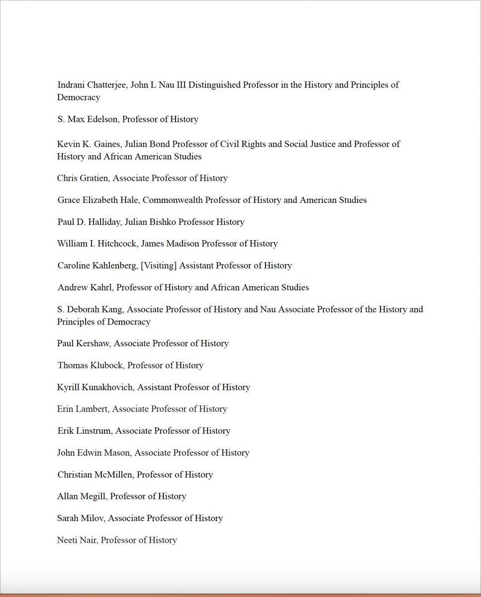 Members of the History faculty <a href="/UVA/">UVA</a> condemn yesterday's police action and demand an honest explanation from the university. Proud to co-sign this open letter with 34 colleagues and counting.