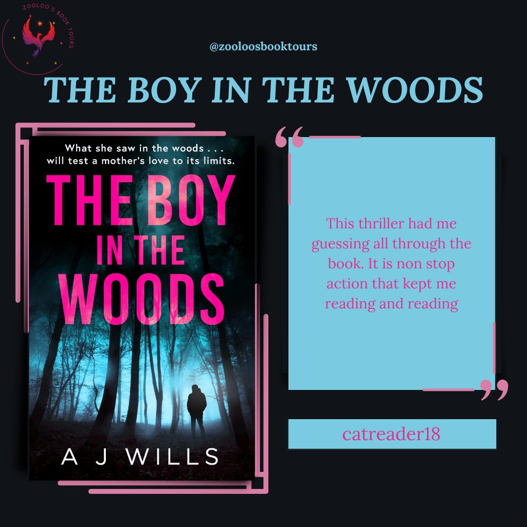 On the book tour for #TheBoyintheWoods we saw a post from #catreader18 ~ You can read all the reviews here ~ tinyurl.com/khan43xh 

Excited to see what #penfoldlayla thinks as they join the tour!

@adrianwills   
#ZooloosBookTours