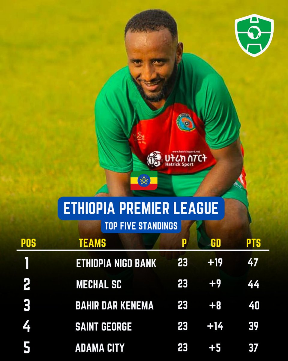 Ethiopia Premier League Table (Top 5)

📸 Hatrick Sport

#AfricaSoccerZone #EthPL