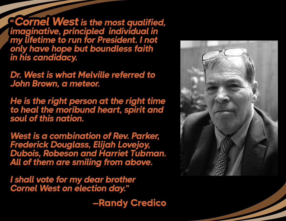 Randy Credico of WBAI endorses Cornel West for President 2024 I salute my dear brother Randy Credico in his courageous solidarity with oppressed people around the world, including his persistent efforts to support our brother Julian Assange against lies and crimes! ~Cornel West