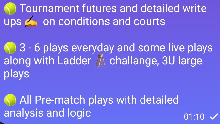 🚨 Announcement Alert 🚨

Starting VIP for upcoming Rome Open masters till French Open Slam
(35 days)

30$ / 2500 INR for the subscription.
DM if interested.

1st 5 to hit DM will get discounted price.

2 lucky people who RT / like this tweet will get free subs.

#GamblingTwitter