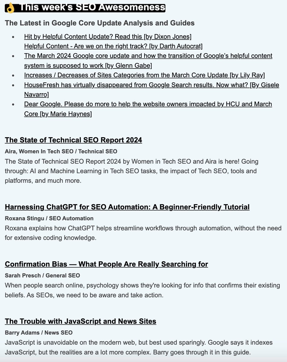 @geochingu @searchliaison @edzitron @TomekRudzki @pelogia @rustybrick @azarchick A new edition of #SEOFOMO has been just sent to +33.3K subscribers featuring the latest in SEO news, updates, jobs, events ... with resources from @glenngabe @darth_na @lilyraynyc @Marie_Haynes @rustybrick @RoxanaStingu @facan @thinking_slow @SEOJoBlogs @Jammer_Volts and more!…