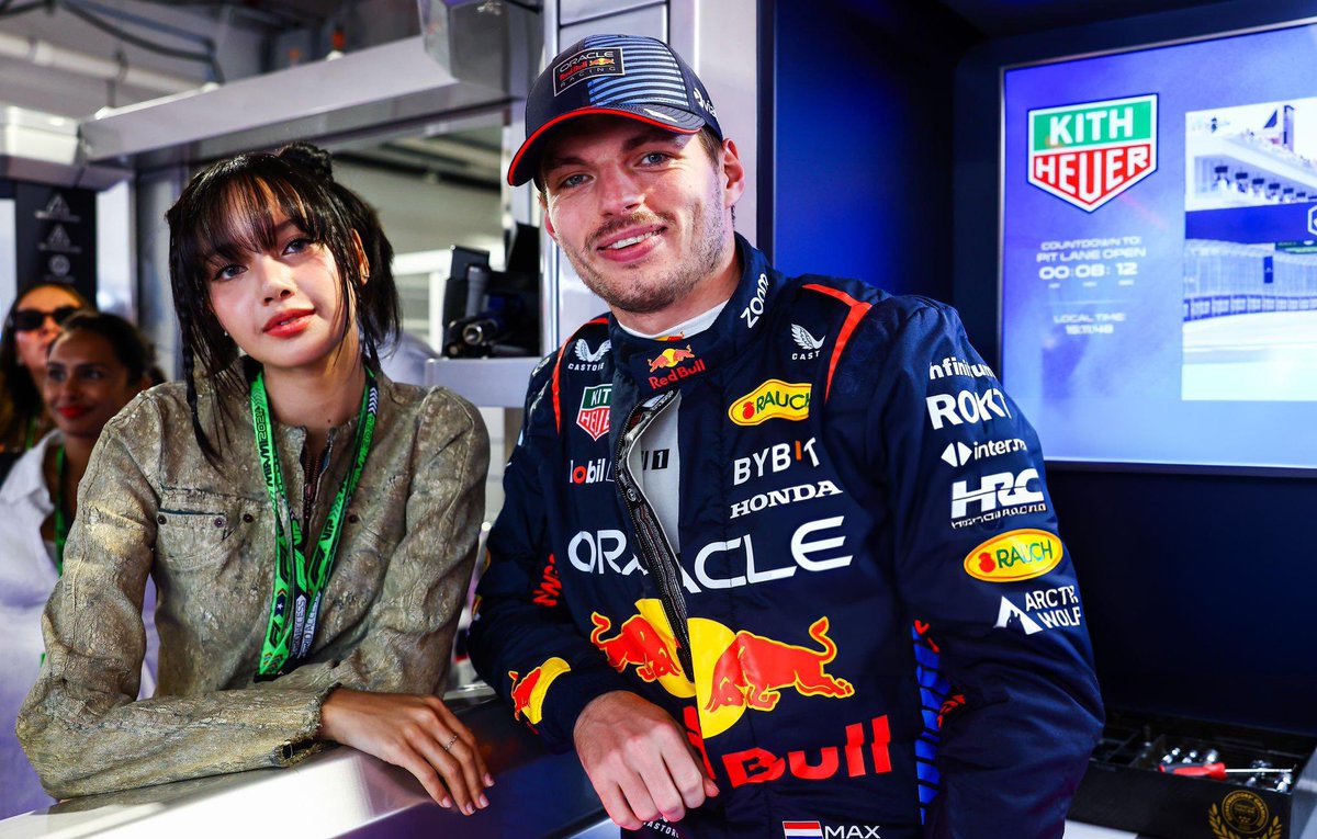 BLACKPINK's Lisa and Max Verstappen at the 2024 F1 Miami Grand Prix.