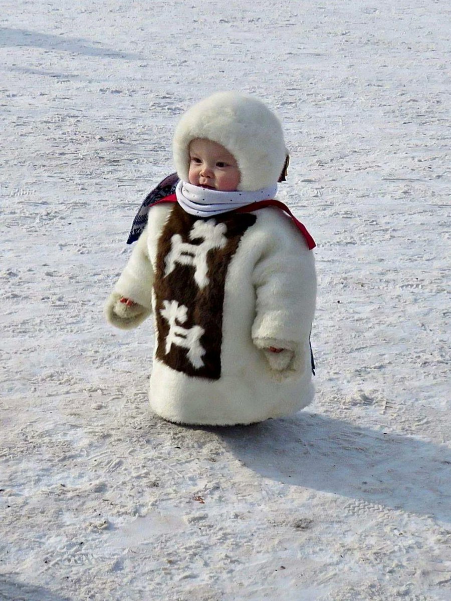 Sakha (''Yakut'') child in traditional winter dress, Siberia