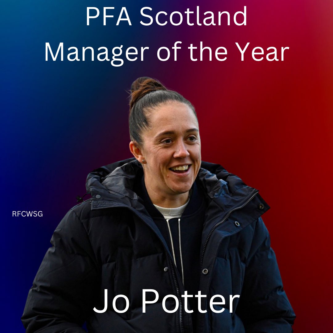 Congratulations to our gaffer @JoPotter8 on her well deserved PFA Scotland Manager of the Year award 💙