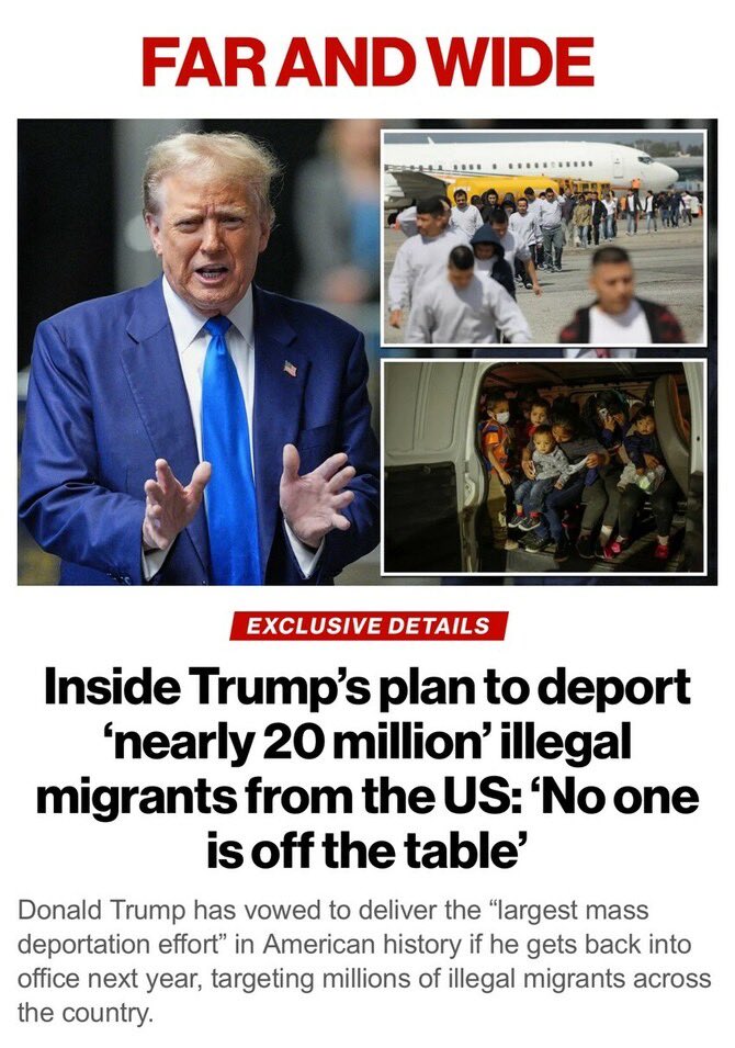 Donald Trump has a plan to deport 20 MILLION ILLEGAL CRIMINAL ALIENS!!🔥🔥 Deport every single illegal! Throw Jack Smith in too for good measure.