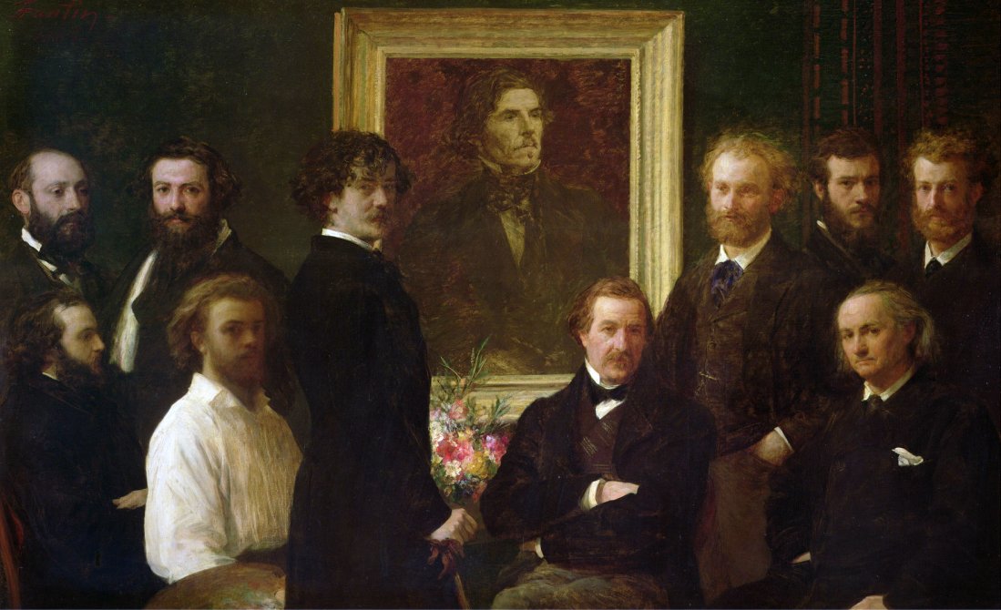 ファンタン＝ラトゥール
（Fantin-Latour、1836-1904）
『ドラクロワ礼賛』
（Homage to Delacroix）