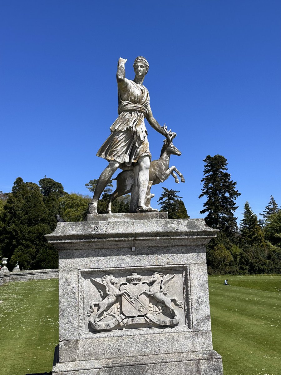 A beautiful day 19.5 degrees at Powerscourt, 47 acres including a blend of perfectly manicured formal gardens,Japanese  Garden, walled gardens, sweeping terraces, striking statues, ornamental lakes
 3rd best garden in the World according to National Geographic