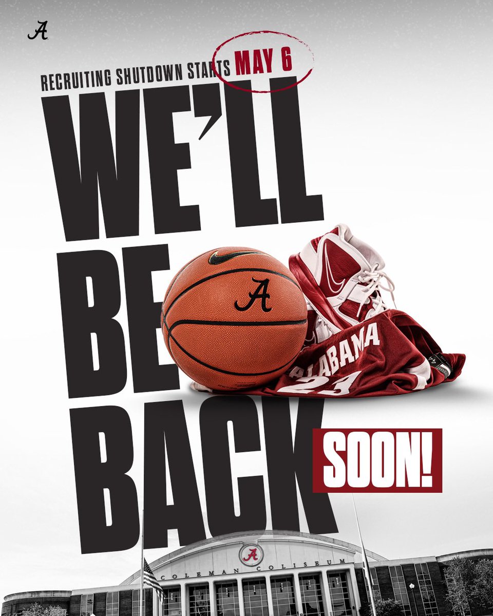 Recruiting Shutdown 🚫 We’ll be back connecting with you soon! #RollTide #GLG