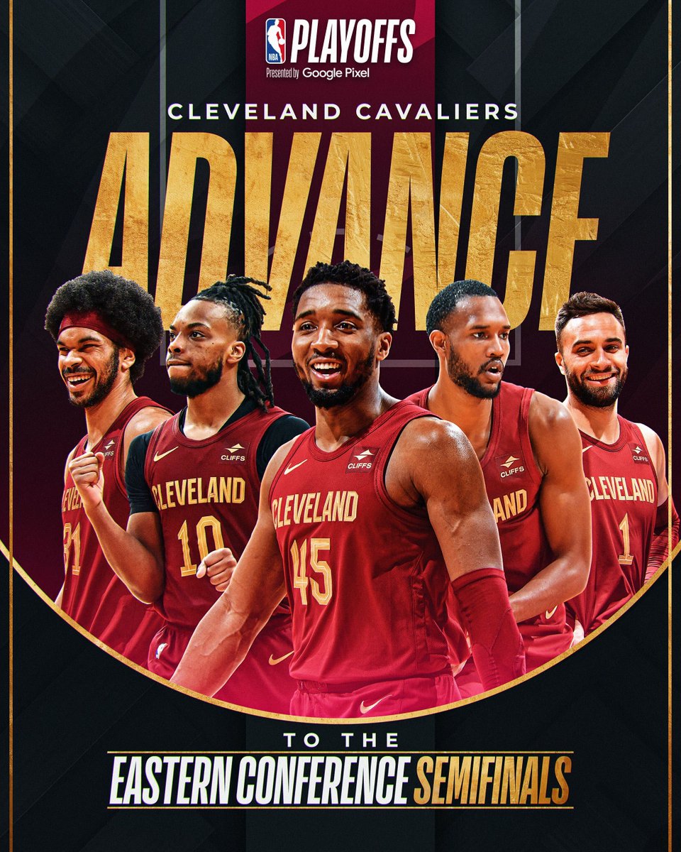 The @cavs advance to the Eastern Conference Semifinals! #NBAPlayoffs presented by Google Pixel