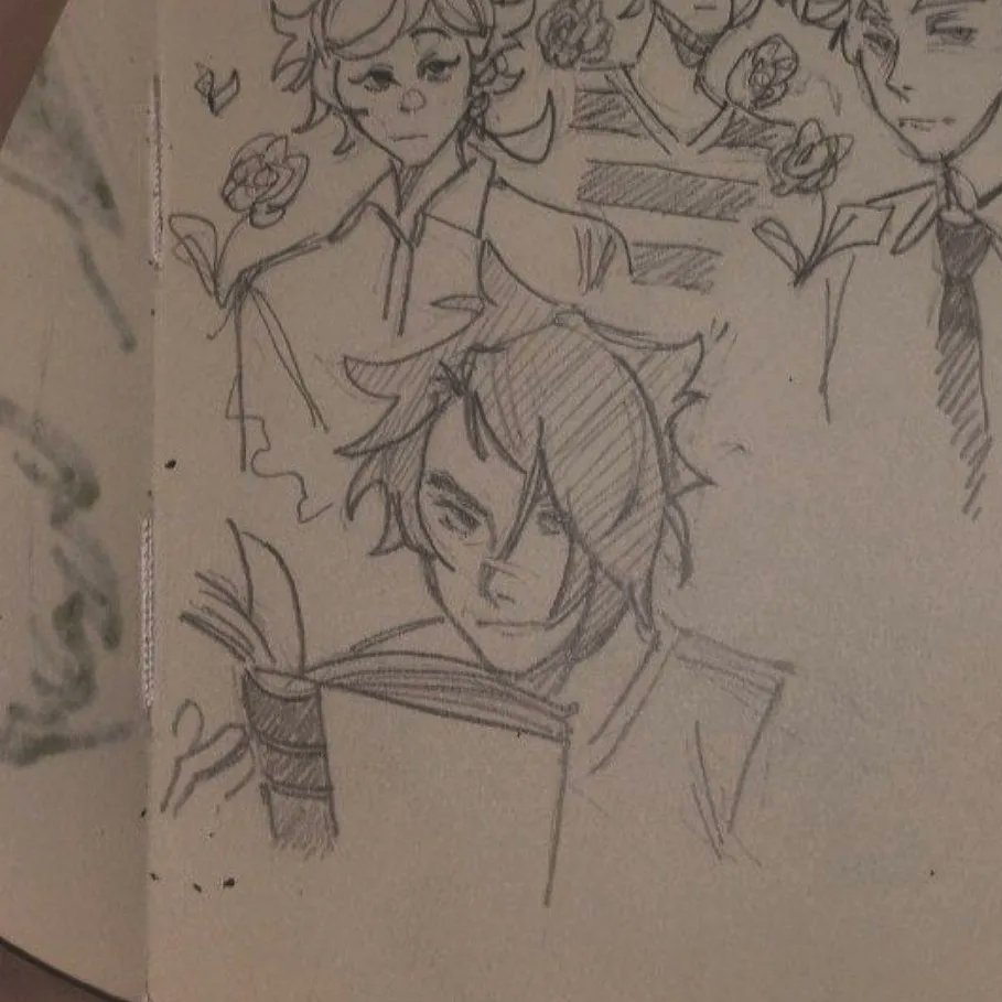 Thoma__u's tweet image. some sketches and me with friends