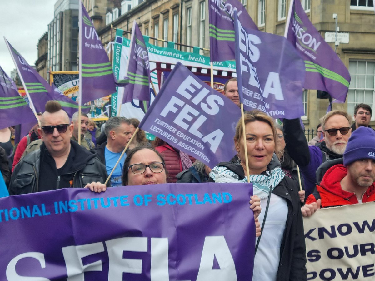 What a wonderful May Day in Glasgow. Well done to all trade union branches and organisations who joined the march and rally today. This is our city and these are our streets. ✊🏽