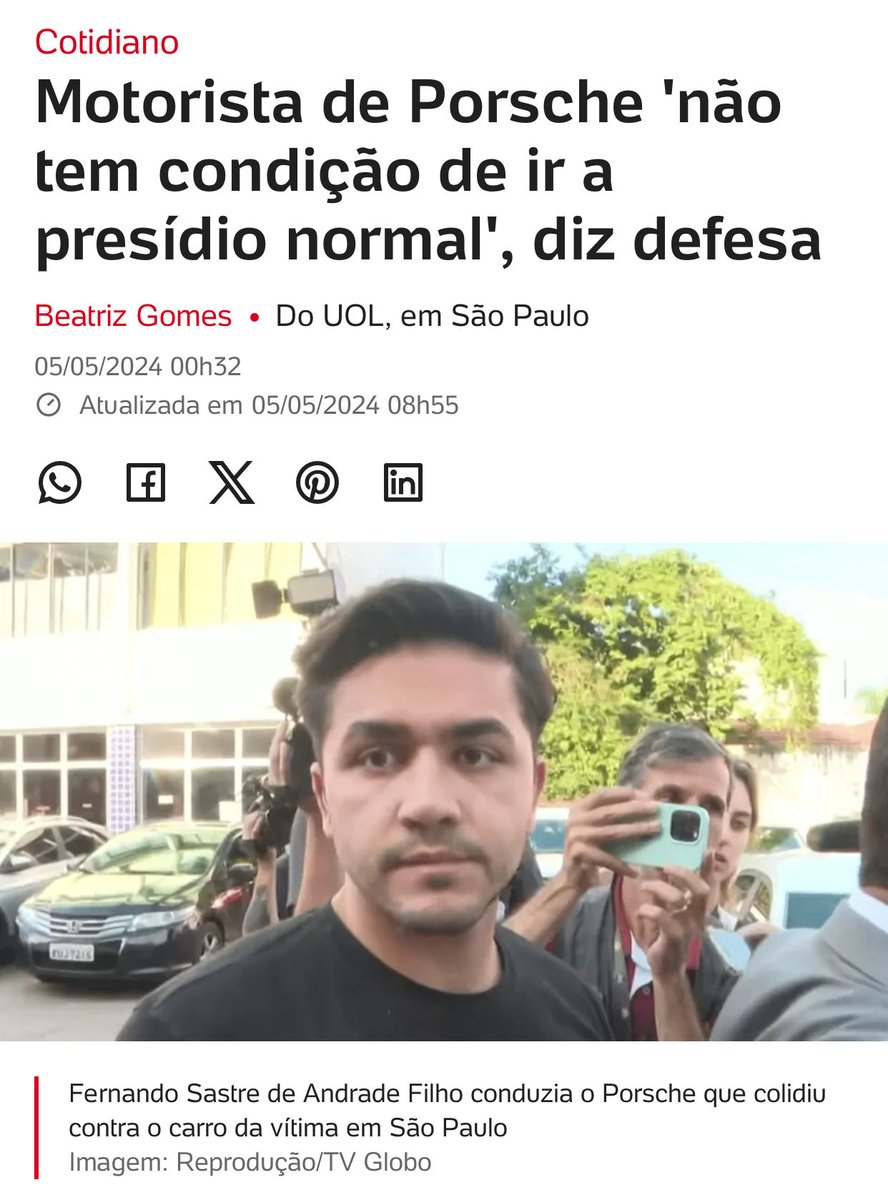 Depois do ‘nosso aeroporto’, ‘nosso restaurante’, ‘nosso parque’, ‘nosso shopping’, ‘nossa universidade’ e ‘nosso hospital’, a classe média brasileira agora reclama por ‘nosso presídio’ pra seus filhos. A hipocrisia e elitismo da classe média é uma piada pronta.