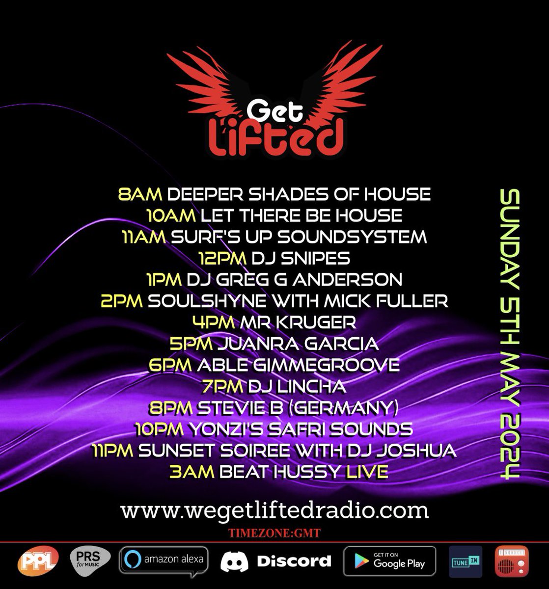 Join me for the Sunset Soiree on @WeGetLifted_ 5pm Central. The menu: #housemusic with a side of #balearic from Electribe 101 @billie_r_martin #weatherall #frankieknuckles  #AshleyBeedle #BryanFerry #atjazz #barbaratucker @toddterry @bbemusic Live link: wegetliftedradio.com