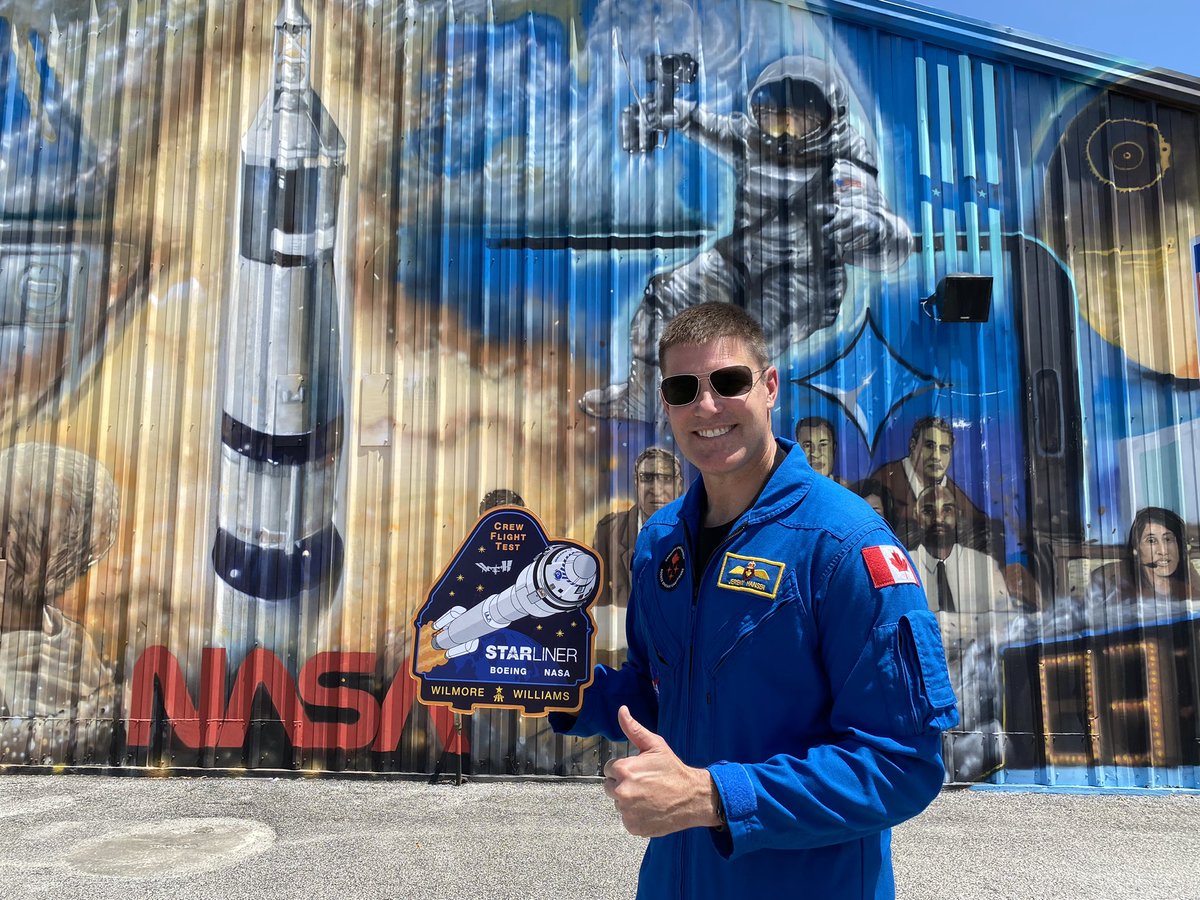 While @Astro_Kutryk is supporting NASA's Boeing Crew Flight Test from Houston, @Astro_Jeremy is at Kennedy Space Center today and tomorrow. Go #Starliner!   Learn more about this upcoming launch: asc-csa.gc.ca/eng/news/artic…