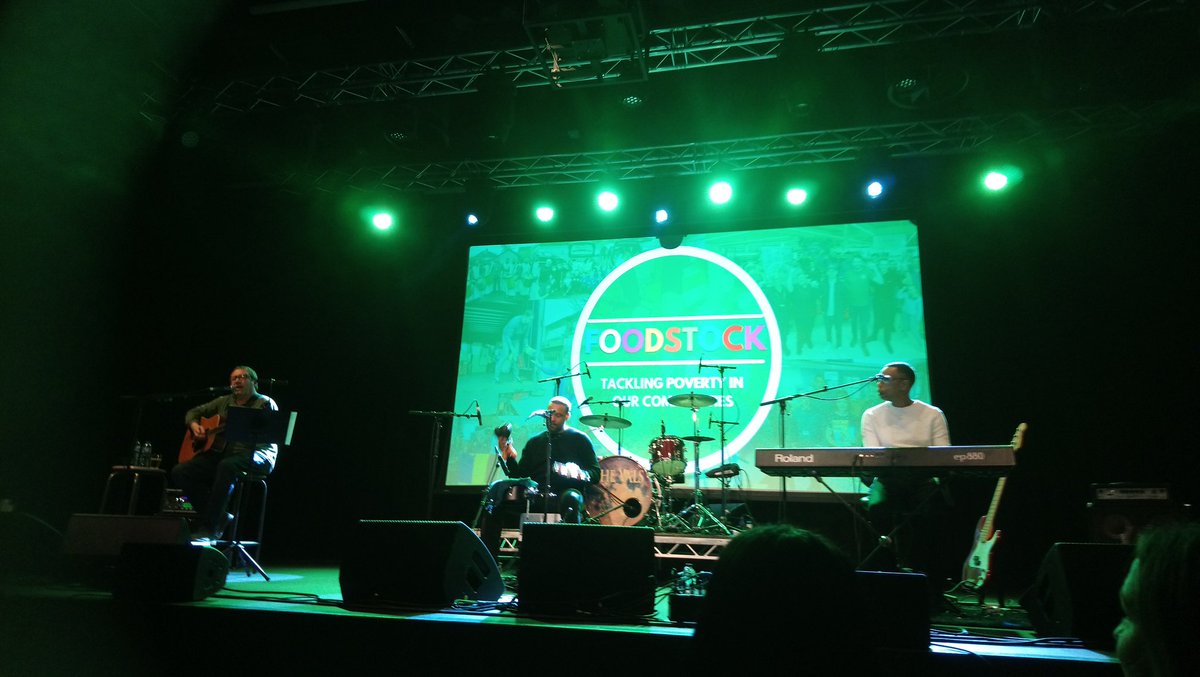 And now...Simon and Oscar from #oceancolourscene at the #foodstock concert in the Mandela Hall. Fabulous! #righttofood