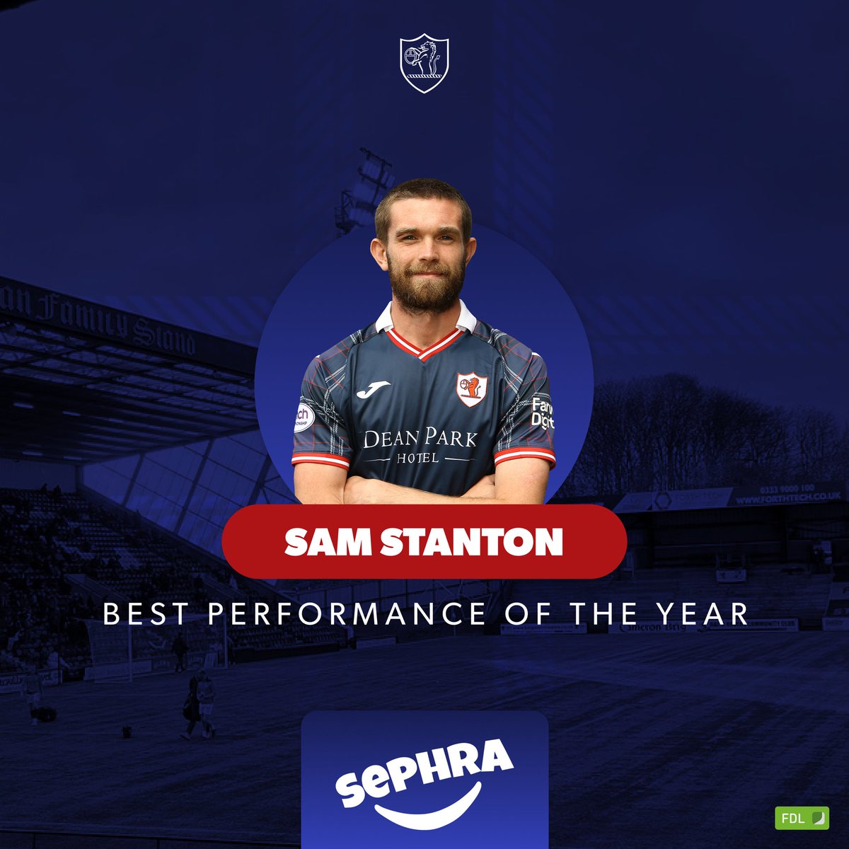 🏆 Best Performance of the Year As chosen by Ian Murray, the Best Performance has gone to Sam Stanton for our fifth Fife Derby win in a row. The 2-0 win saw Sam run the show, scoring the first goal and winning a penalty at the end. Congrats, Sam! 🤝 @sephraeurope #YouBelong