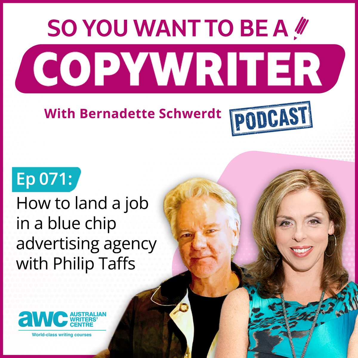 How to land a job in a blue chip advertising agency with Philip Taffs. Listen to the latest episode of 'So You Want to be a Copywriter' on your favourite podcast app, or follow the link: writerscentre.com.au/blog/copywrite…