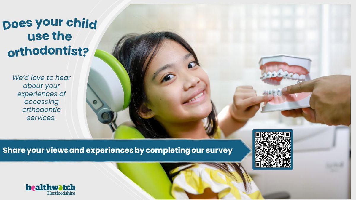 If you live in #Hertfordshire, we want to hear your thoughts about your child’s orthodontic treatment: buff.ly/3IWbb8K