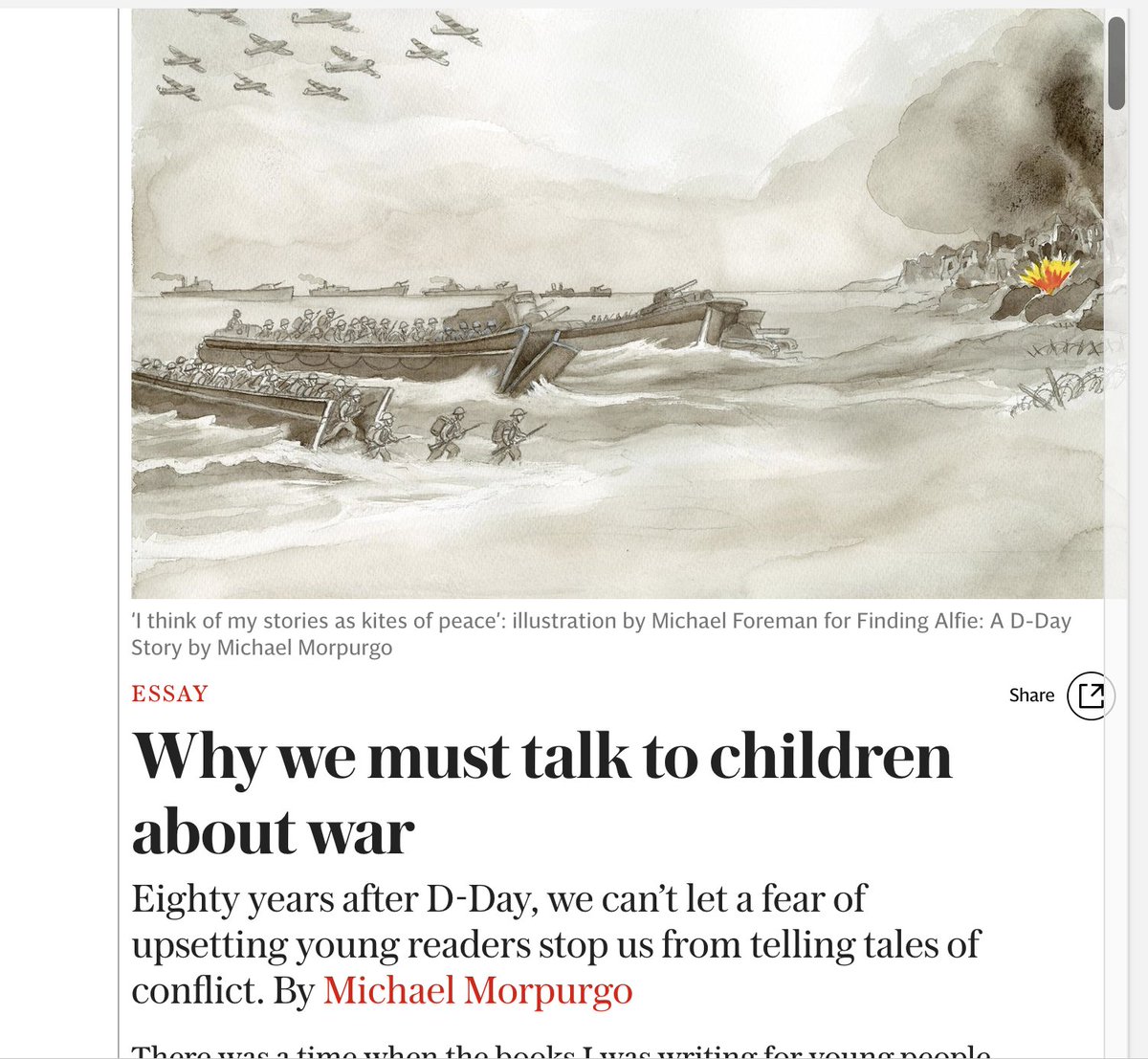 Michael Morpurgo’s recent think piece in the @telegraph is well worth a read. In a world where war is a tragic reality, stories that help children grapple with it in all its complexity are more important than ever.

#michaelmorpurgo #thejunglewar #ww2 #telegraph