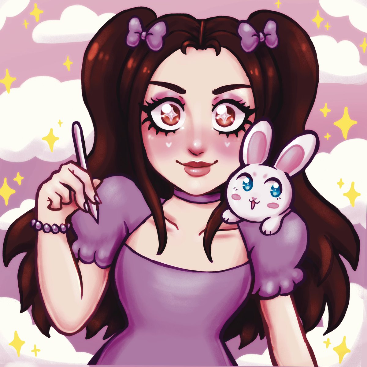 new profile pic 🐰🌸✨ 

#kawaiiart #digitalart #procreateartist #illustrator #illustration #cuteart