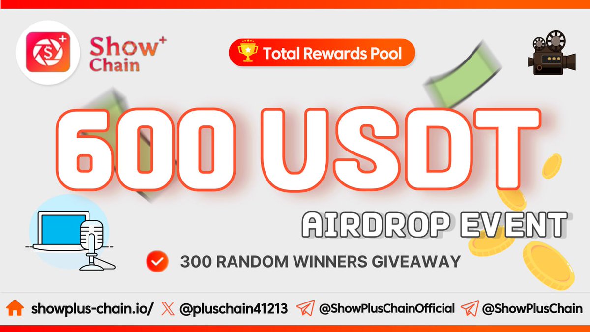 #ShowPlusChain is running a massive $ 600 USDT #airdrop campaign in tokens! Join our Gleam competition: 🔗 gleam.io/Zn9Jp/showplus… Follow all the rules and tag your friends to join the airdrop campaign! #Block_CK #Metaverse #Giveaway #web2 #web3 #USDT #SHC