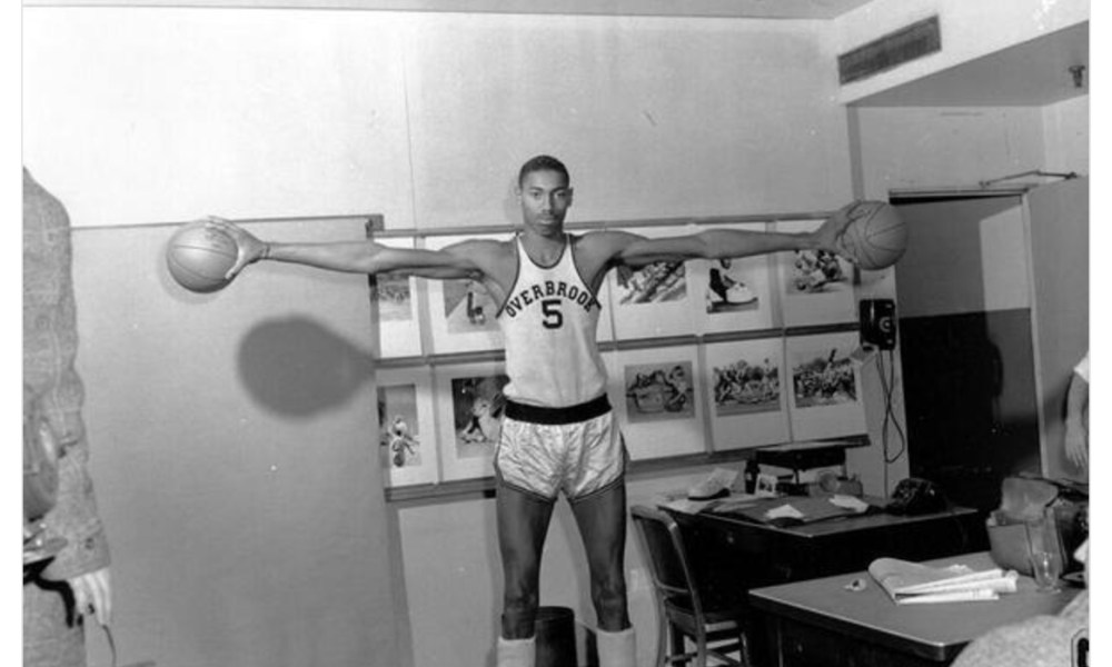 A young Wilt Chamberlain in 1955 and leading Overbrook High to 56-3 record and 2 Philadelphia City Championships as a Junior and Senior after finishing as City Runner-up as a Sophomore.