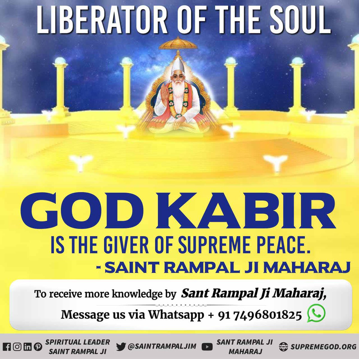 #अविनाशी_परमात्मा_कबीर Lord Kabir descends in all four yugas to propagate His True Spiritual knowledge. Famous SuperemGod To know download the Official App 'SANT RAMPAL JI MAHARAJ' Sant Rampal Ji Maharaj