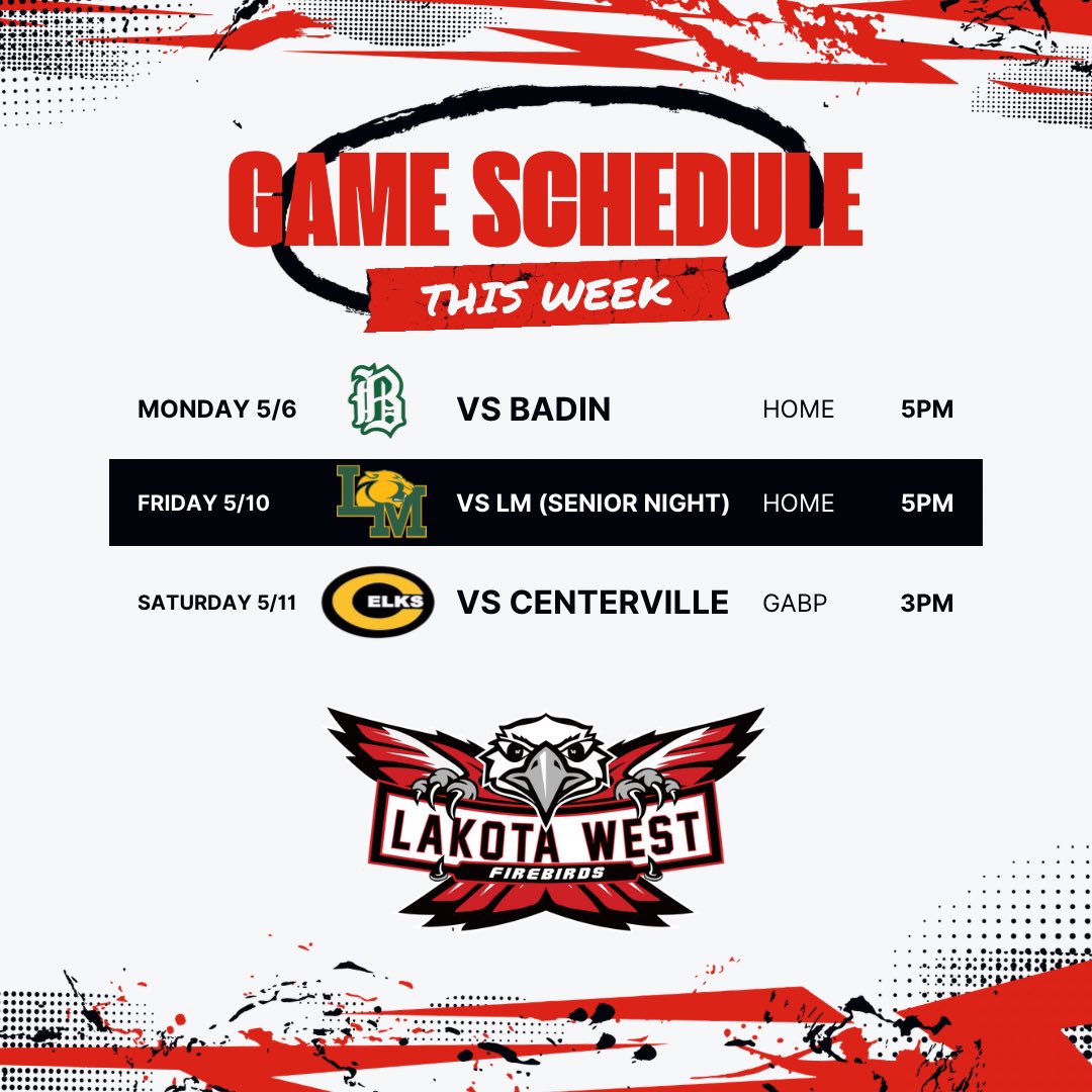 Last week of the regular season! Be sure to stop by and see your Firebirds in action. Don’t forget your tickets to Saturdays @redshsshowcase at GABP! #AAGF 

fevo-enterprise.com/event/Lakotawe…