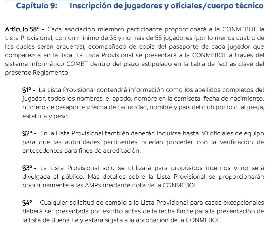 SOBRE LA COPA AMÉRICA ✅️ Uruguay envió toda la documentación correspondiente a jugadores y oficiales de delegación. Hoy vencía el plazo según lo establece el reglamento del Campeonato en su apartado 9, artículo 58. Uruguay ocupó los 55 lugares entre futbolistas (se debían…