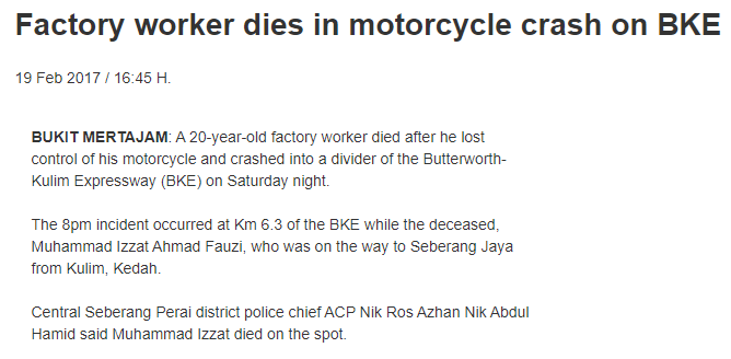 IRAS18's tweet photo. Recently or previously there has been many accidents involving motorcyclist refused to use motorcyle lanes allocated for them in BKE highways and the rate of such is very high. We wonder why the traffic police did not enforce it outright? Why only wait till death after death? https://t.co/nrAE2mhiBT