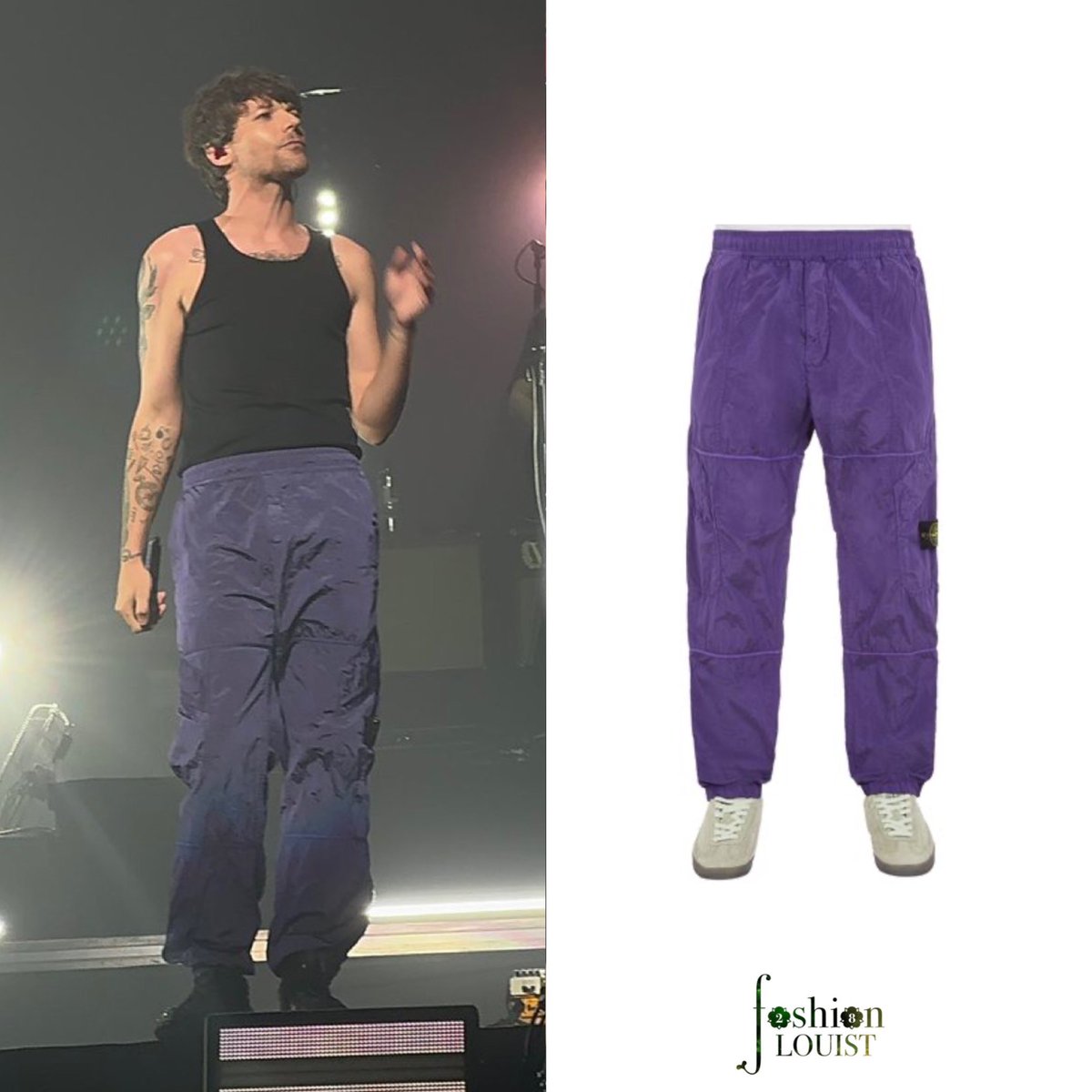 Louis is wearing Stone Island 31719 Nylon Metal Regenerated Loose Fit Cargo Pants in Lavender on stage tonight for #FITFWTSanJuan.

This iridescent fabric is mixed non-metallic look elements in the pants to achieve a tone-on-tone effect. — stoneisland.com/gb/stone-islan…