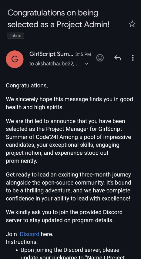 OmkarSonawane23's tweet image. Now I am the Project Admin at @girlscriptsoc โจ๐
#projectadmin #gssoc #project #projects #admin #gssoc24