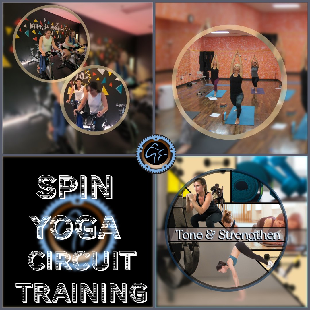 Good Mornin' ☕ It's time to GearUP ⚙ another fitness Monday with these amazing classes.

Meet us on the bike, on the mat, or in the circuit and let's tackle 🏈 MS health stats together by booking your session(s) at gearinupfitness.com/book-online.

#supportlocal
