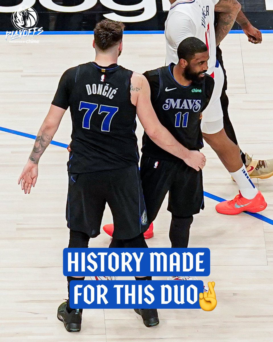 LuKai things 🪄♾️ 

@luka7doncic and @KyrieIrving combined for 3️⃣3️⃣8️⃣ points in Round 1. That’s the most by a duo in their first playoff series together in NBA history. 

#OneForDallas // #MFFL