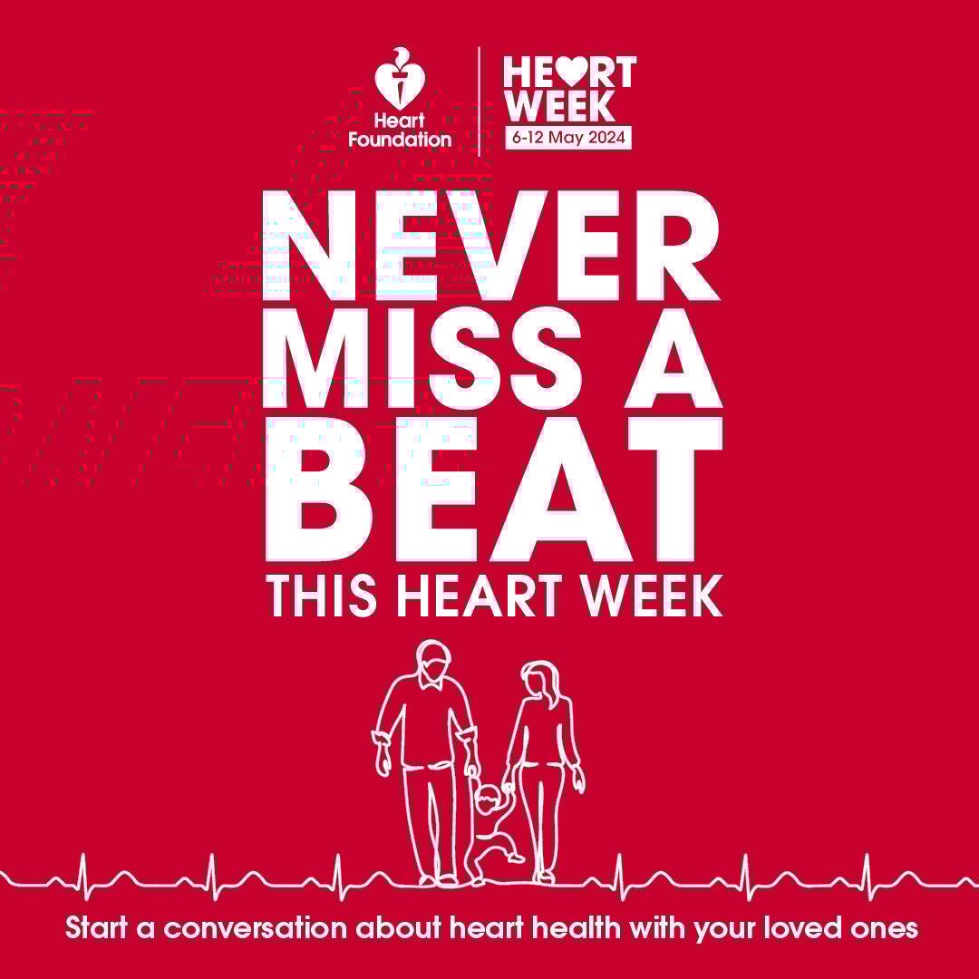 It's Heart Week, and if you haven't gotten into the habit of talking about your ticker with your loved ones, now's the time. Head to our partners The Heart Foundation's website to learn more: hubs.ly/Q02w64lD0