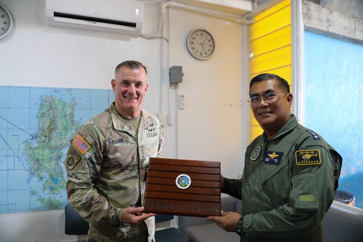 The Indo-Pacific is a Joint Theater with Joint Challenges that require COMBINED and JOINT Solutions!

Grateful for @yourphilarmy's LTG Galido's and @PhilAirForce's LTG Buca's hospitality and their support for the first deployment of the @USArmy's Mid-Range Capability to the…