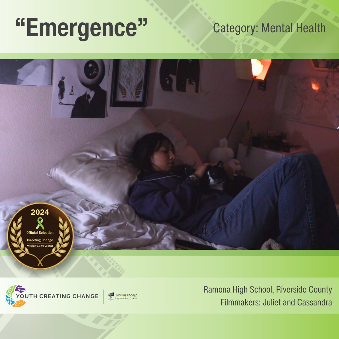 With 16 days left in our Award Ceremony countdown, we’re sharing one of our statewide finalists in the Mental Health Matters category. Watchand vote for your favorite finalist here: directingchangeca.org/2024-awards-ce… #directingchange #mentalhealth #TakeAction4MH @ramonarams @RUHSbh